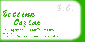 bettina oszlar business card